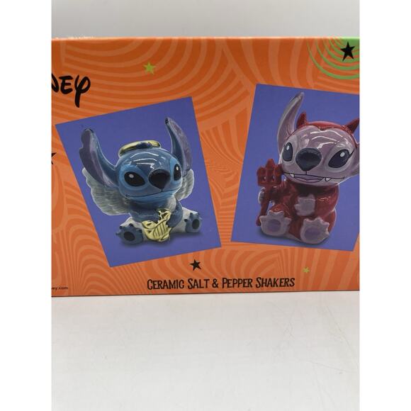 Disney Stitch Angel and Devil Salt and Pepper Shakers NEW In Box - Picture 5 of 7